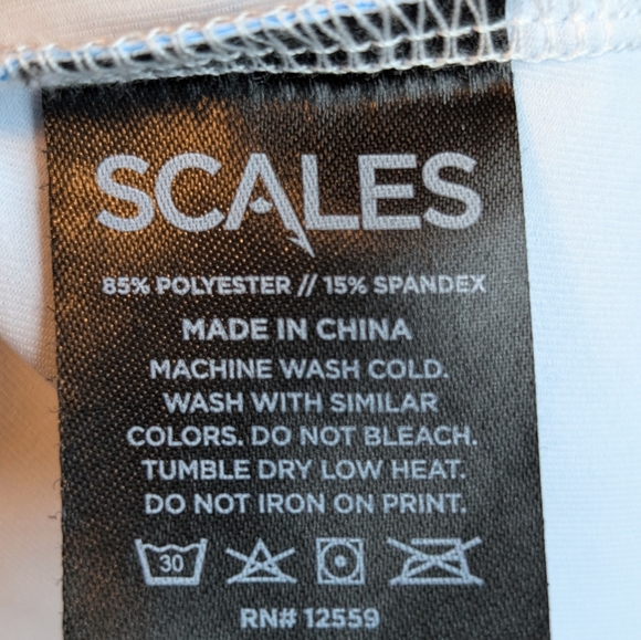 SCALES Sleeveless Shark Polo Shirt SZ L - Picture 10 of 11